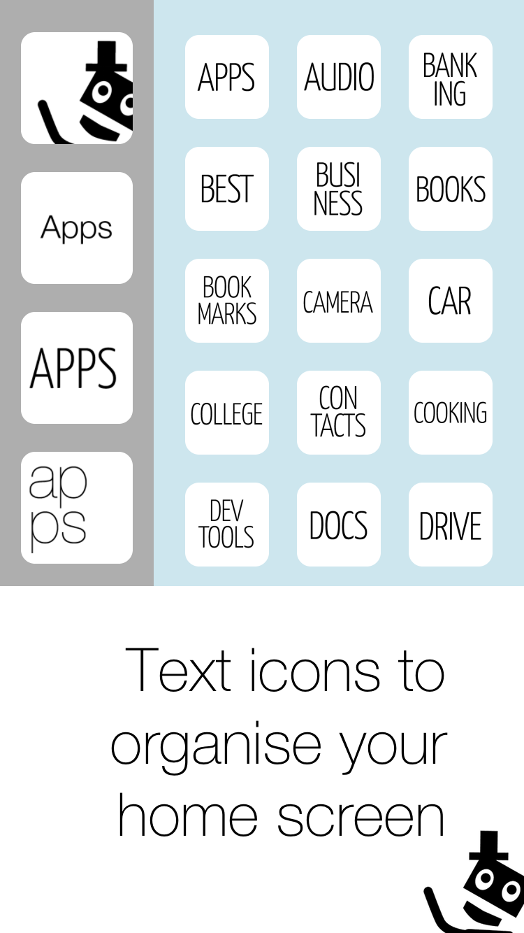 Mister Icon Screenshot 1 - Text icon labels to organise your home screen